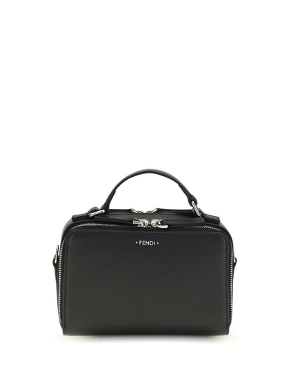 Fendi Calfskin Phone Holder Handbag - Black