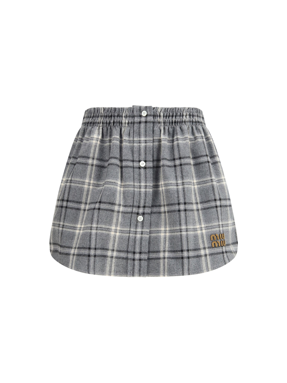 Miu Miu Check flannel Miniskirt - Ardesia