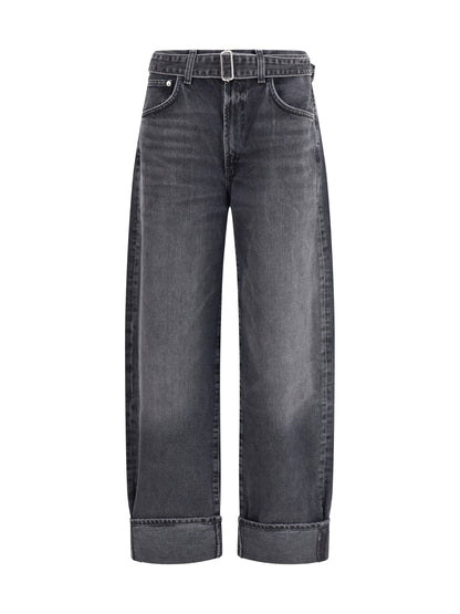 Agolde Cuffed Taper wide Jeans - Arcane (Dk Worn Blk Denim)