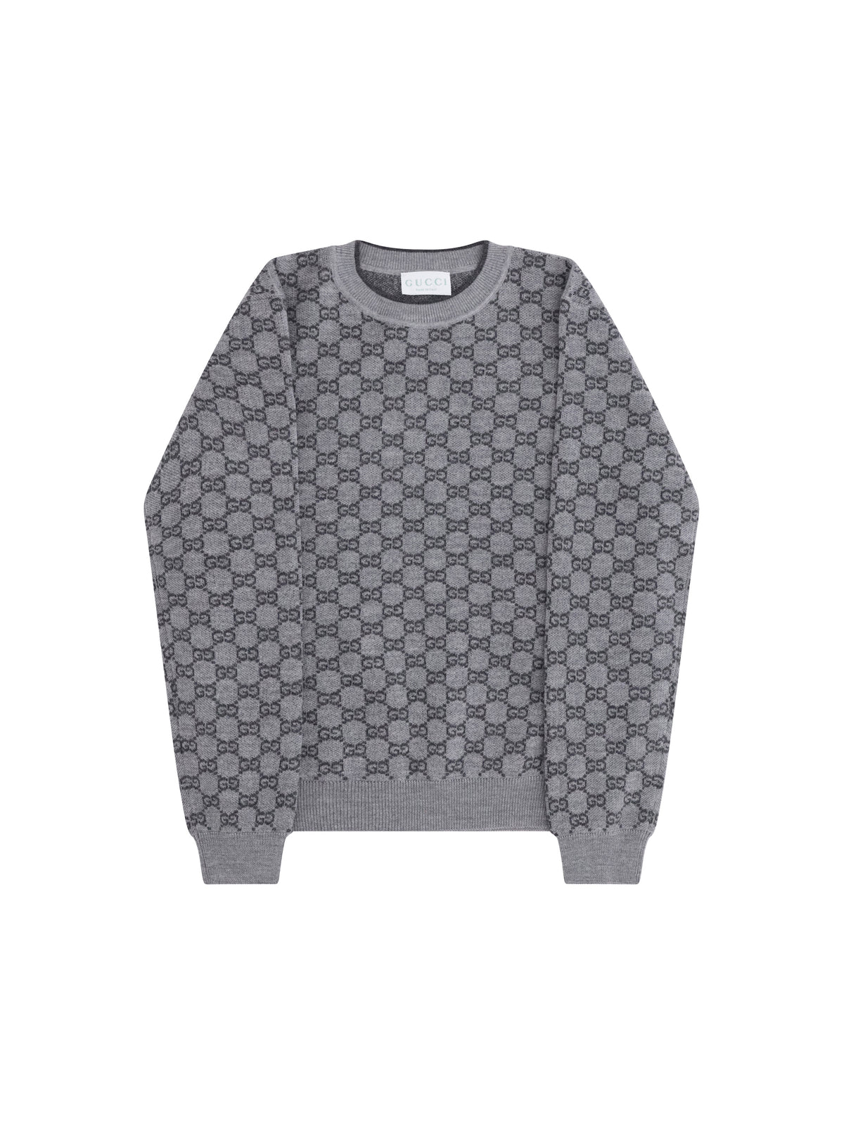 Gucci Wool Sweater for Girl - Medium Grey/Dk Grey