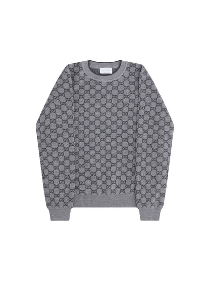Gucci Wool Sweater for Girl - Medium Grey/Dk Grey