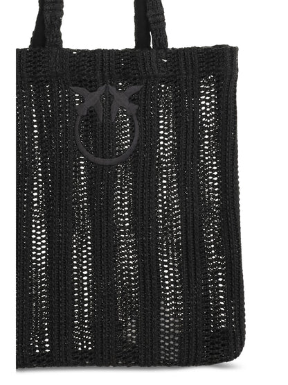 PINKO Medium Easy Tote Bag in raffia