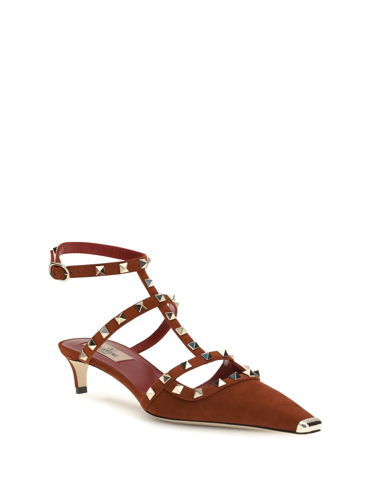 Valentino Rockstud kid leather Pumps - Deep Rust