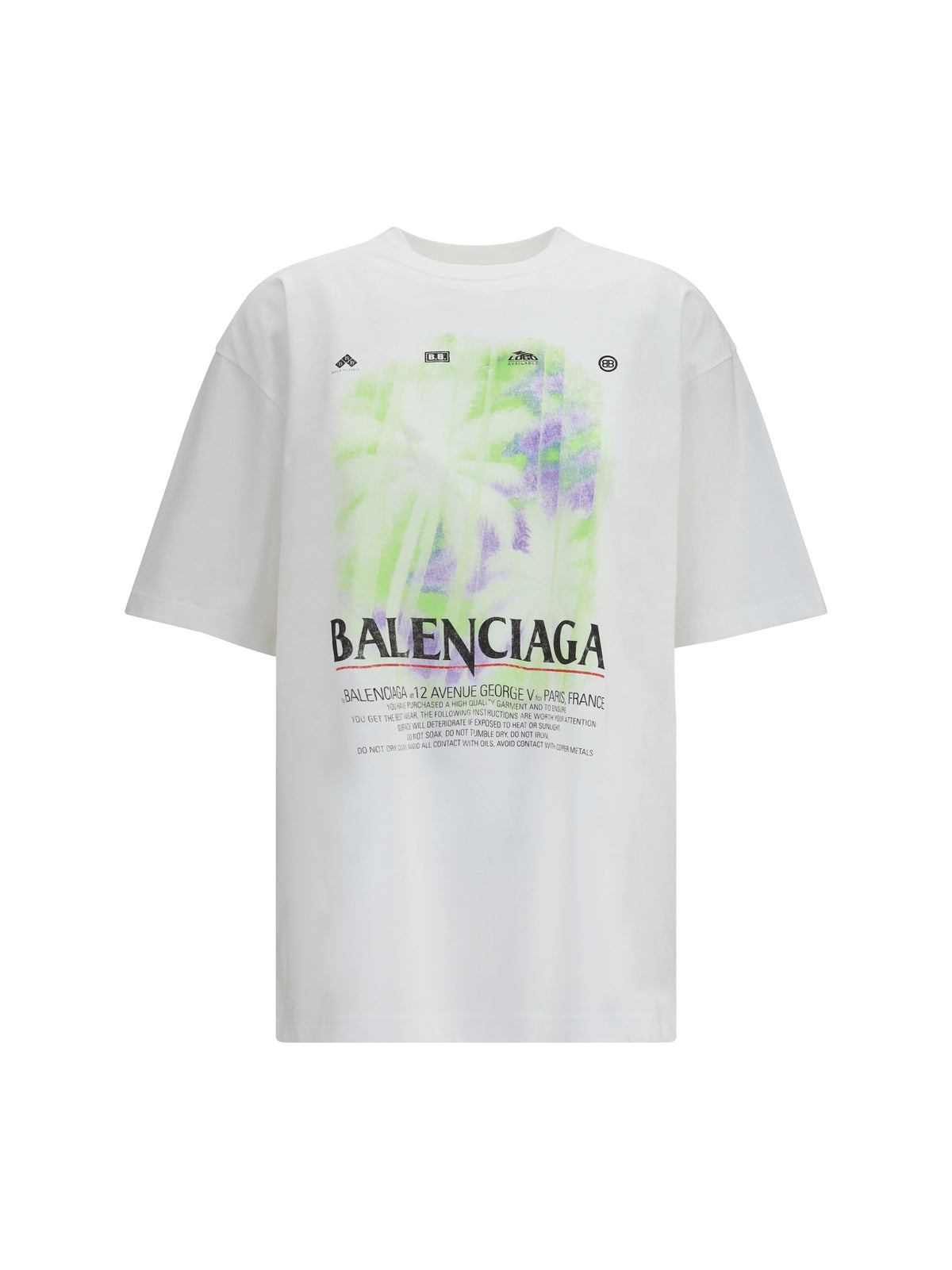 Balenciaga Printed cotton T-shirt - Full White