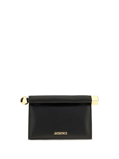 Jacquemus Rond Carré leather Shoulder Bag - Black