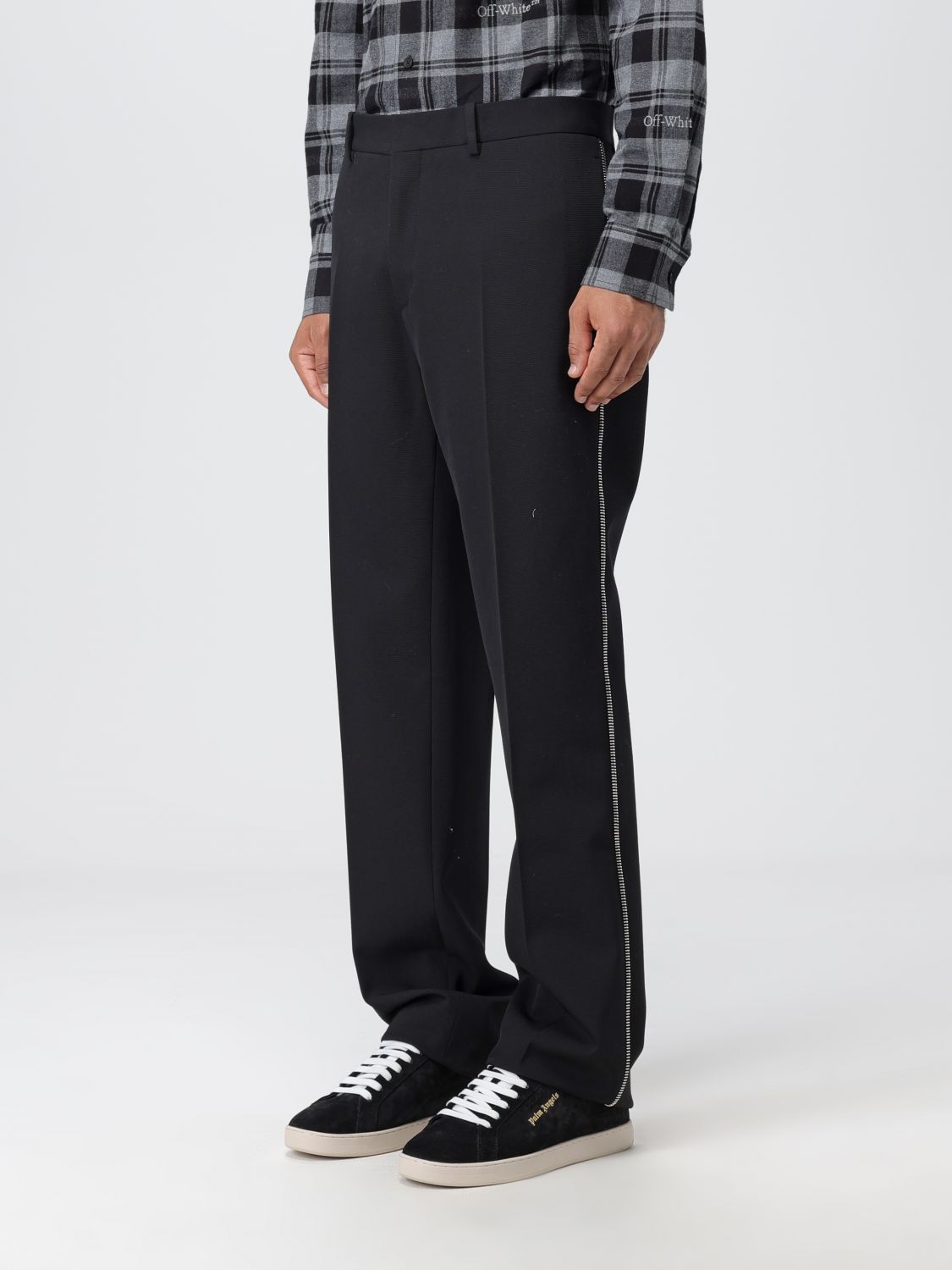 Off White Pants Men Black
