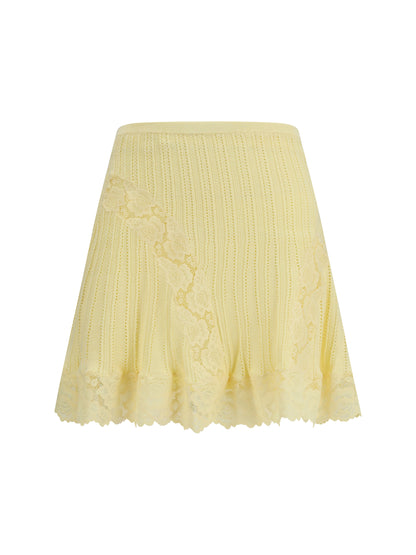 SELF-PORTRAIT Pointelle knit mini Skirt
