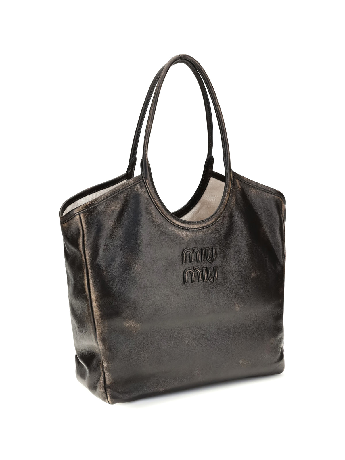 Miu Miu Ivy leather Tote Bag - Caffe'