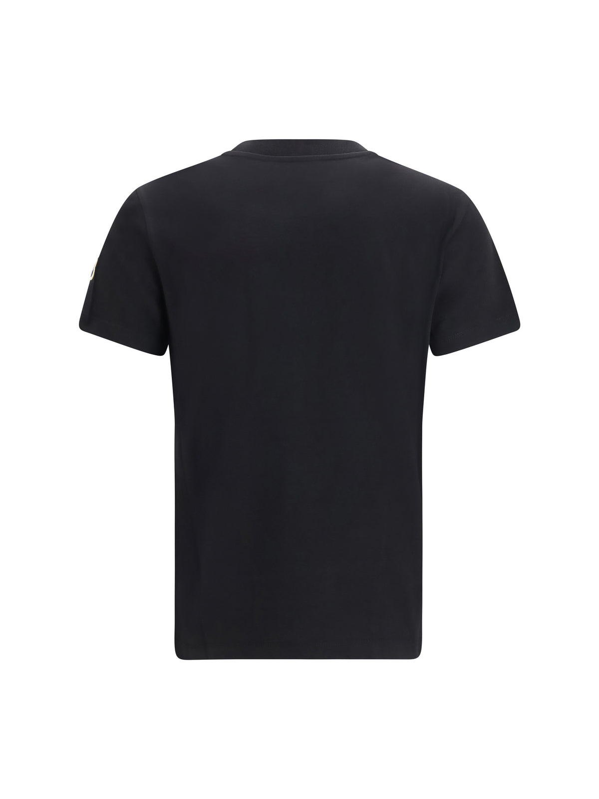 Moncler Cotton T-shirt with a tone on tone embroidered logo - Black