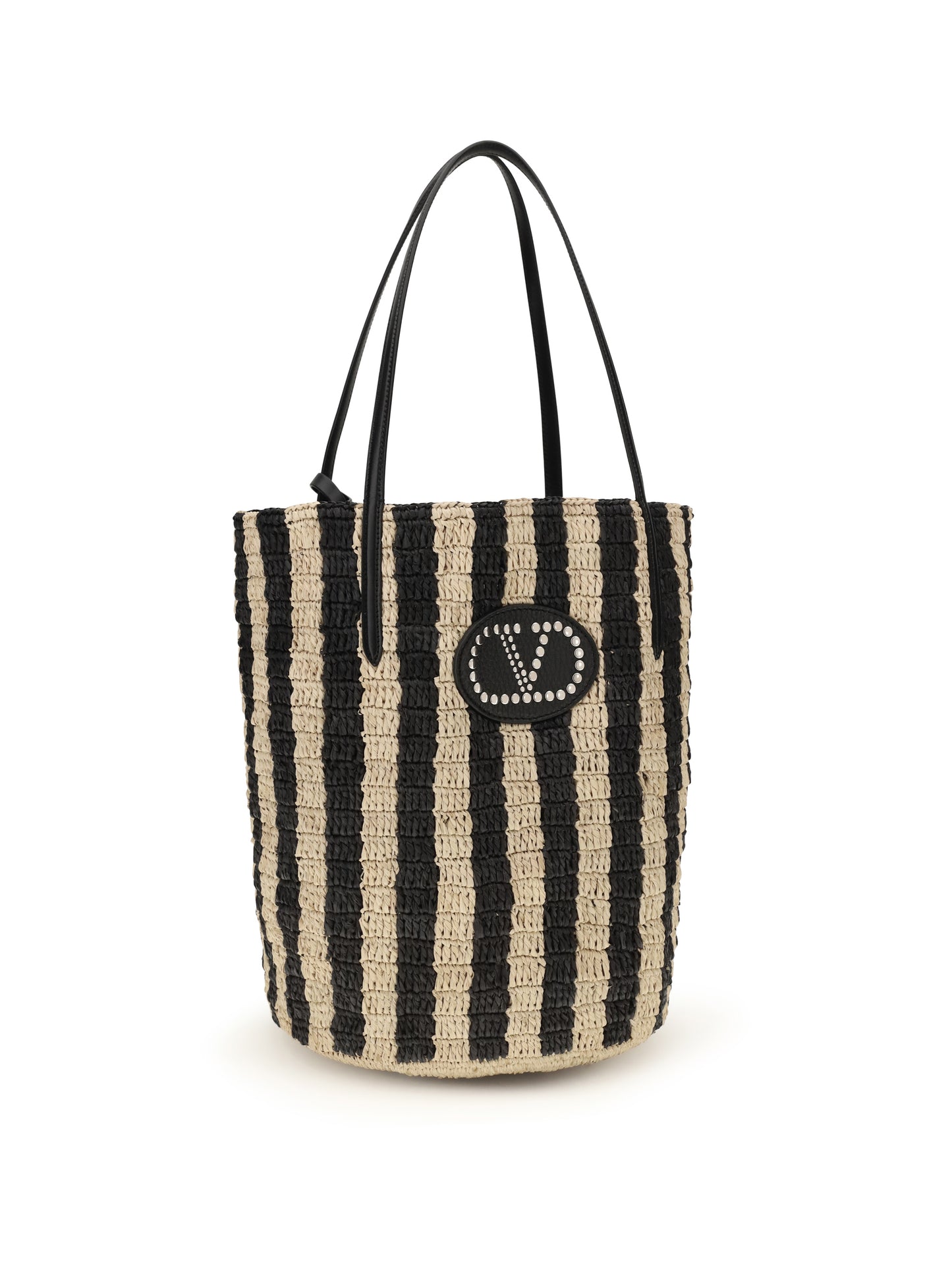 VALENTINO GARAVANI Striped raffia Bucket Bag