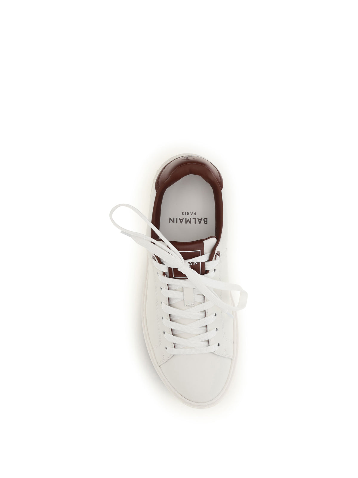 Balmain B-Court leather Sneakers - Blanc/Lie De Vin