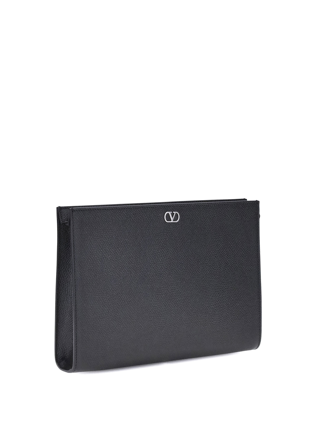 Valentino Garavani VLogo Signature grained calfskin Pouch - Black