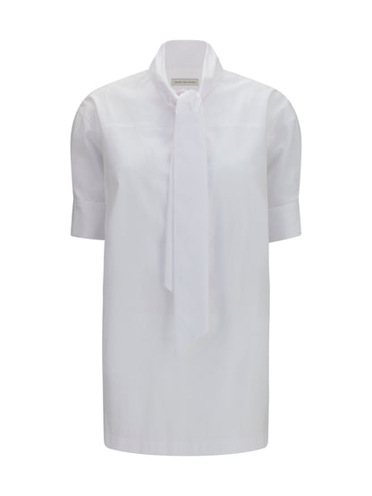 Dries Van Noten Cotton Shirt with scarf detail - White