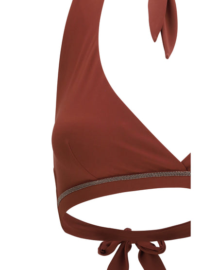 Brunello Cucinelli Triangle Bikini Top - Red Pear