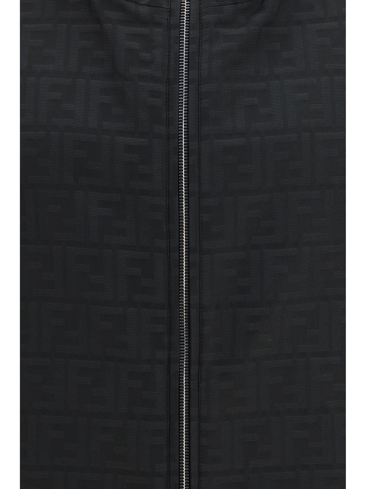 Fendi Lightweight nylon Jacket with FF motif - Black
