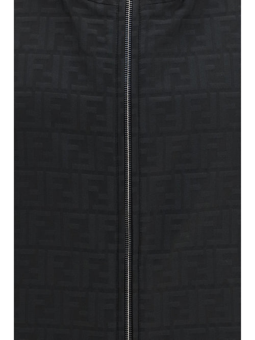 Fendi Lightweight nylon Jacket with FF motif - Black