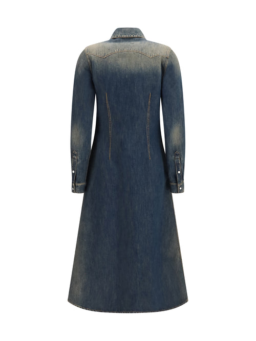 Fendi Long Denim Dress - Medium Wash Blue