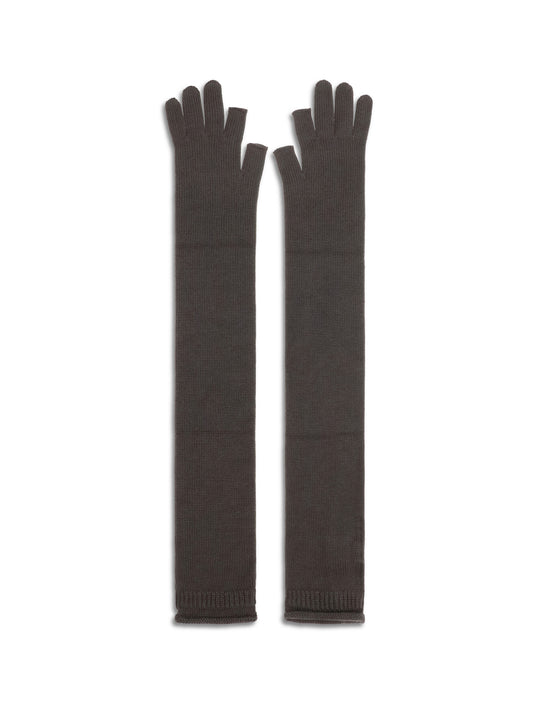 Rick Owens Long fingerless wool Gloves - Drkdust