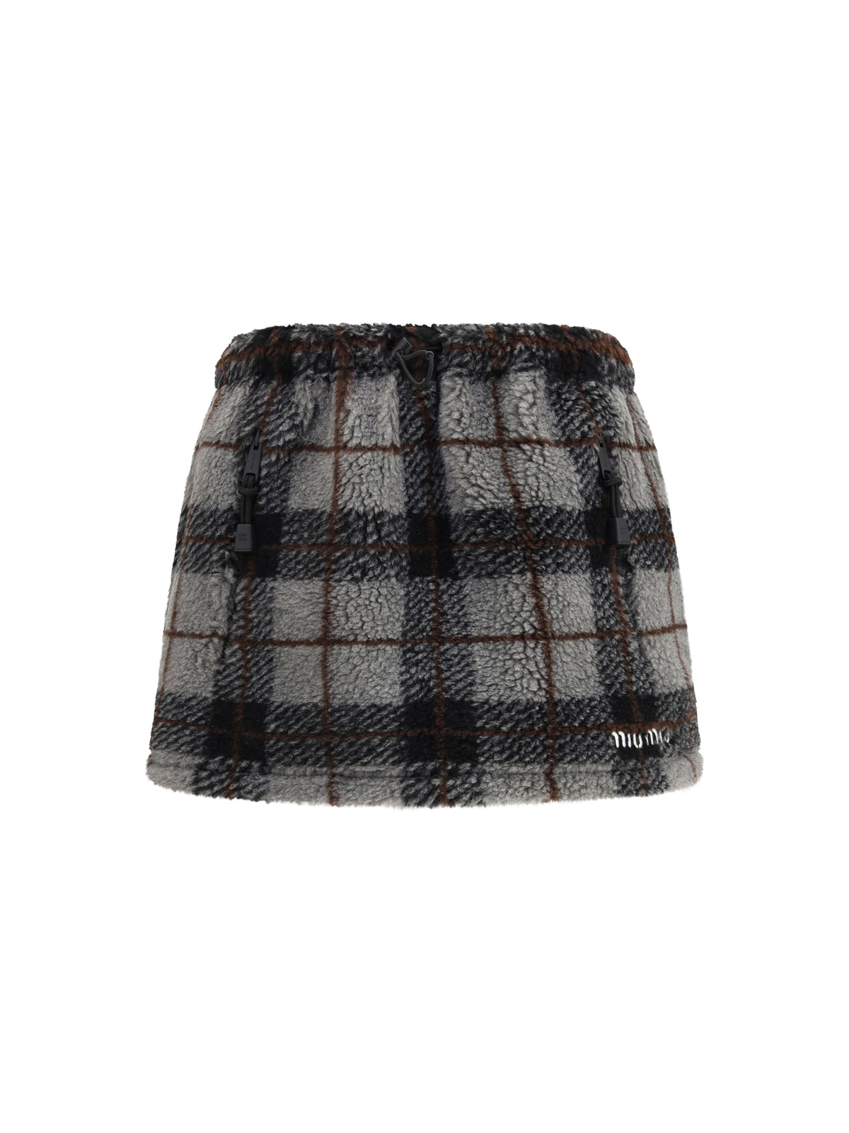 Miu Miu Check mini Skirt - Grigio+Nero