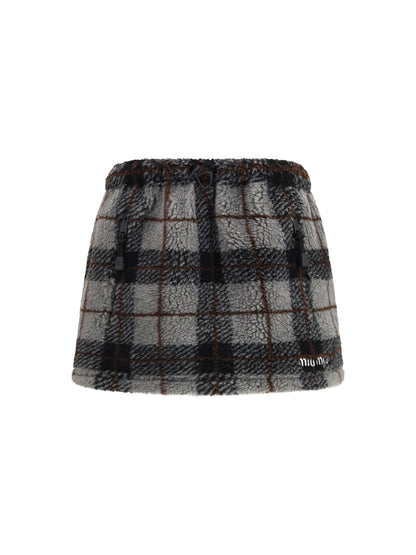 Miu Miu Check mini Skirt - Grigio+Nero