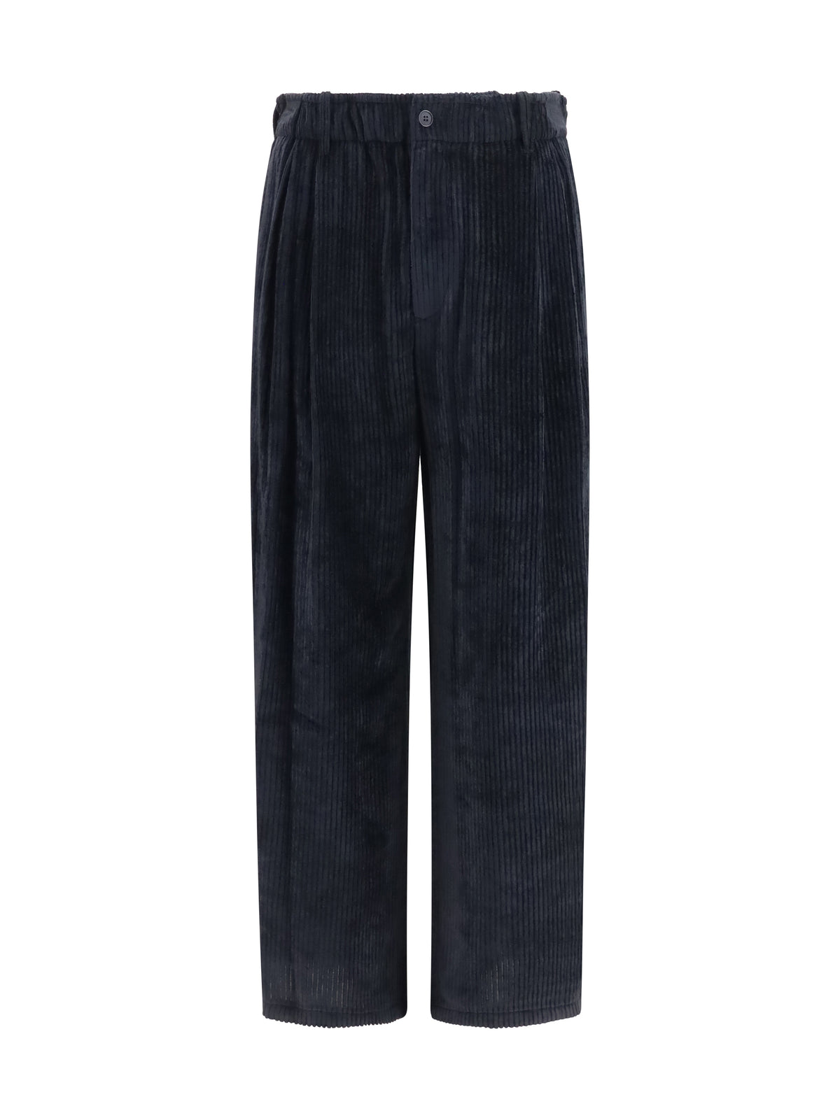 Giorgio Armani Wide-leg ribbed viscose velvet Pants - Anthracite