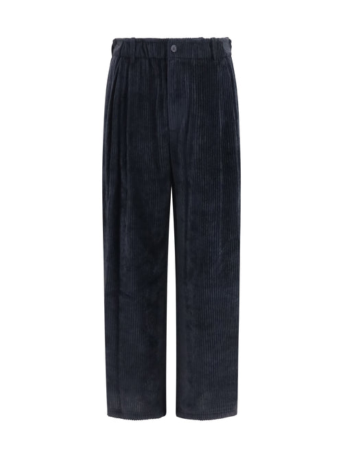 Giorgio Armani Wide-leg ribbed viscose velvet Pants - Anthracite