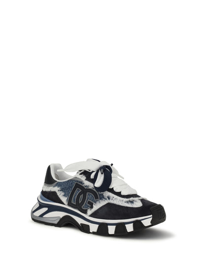 DOLCE & GABBANA Leather and denim Sneakers