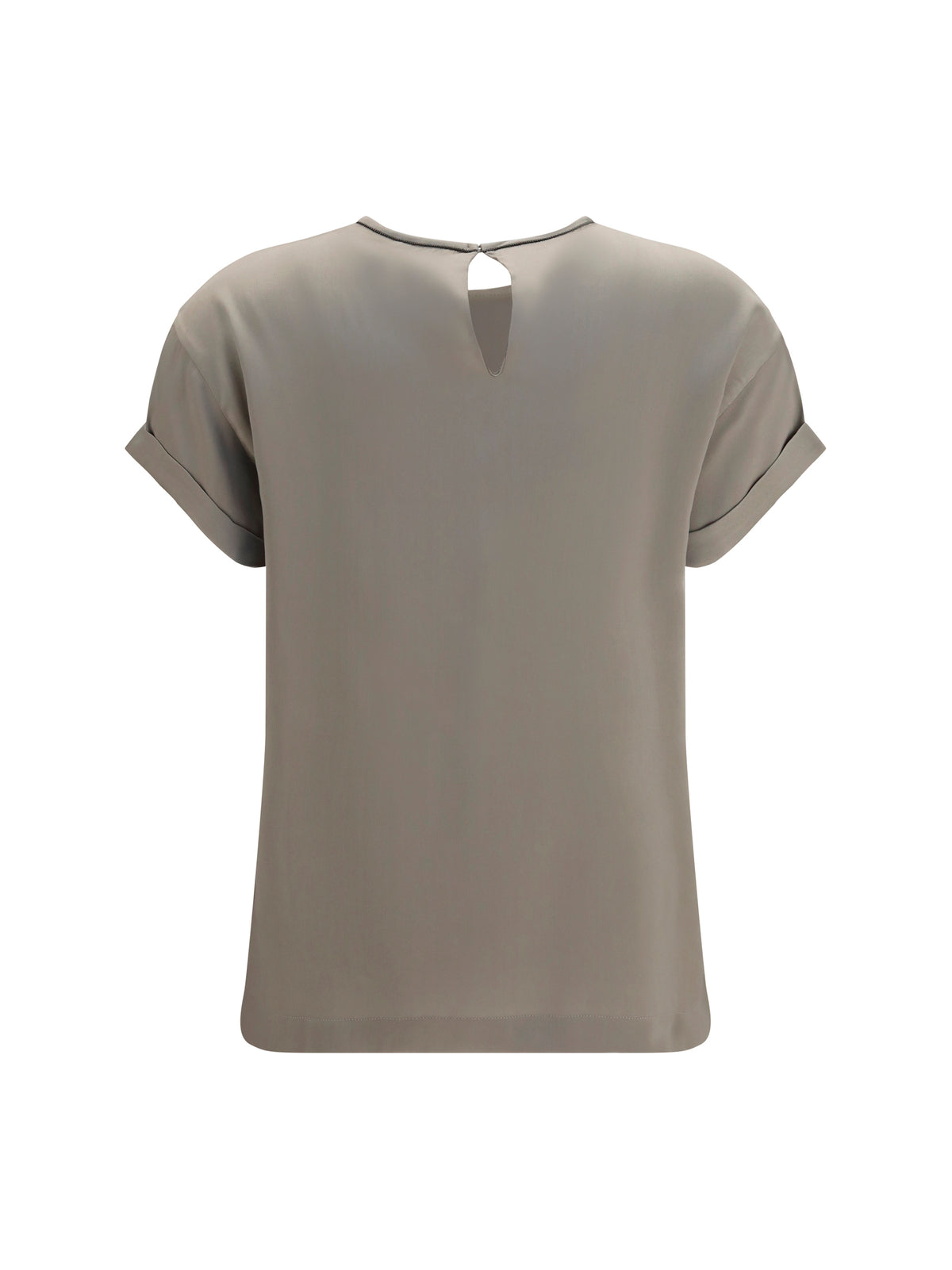 Brunello Cucinelli Silk Blouse with monili chain - Rosemary