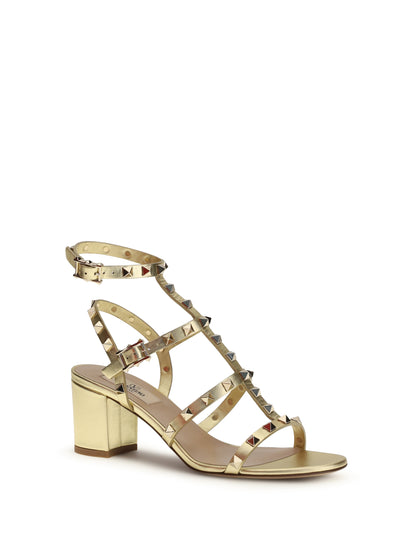 VALENTINO GARAVANI Rockstud Sandals laminated leather