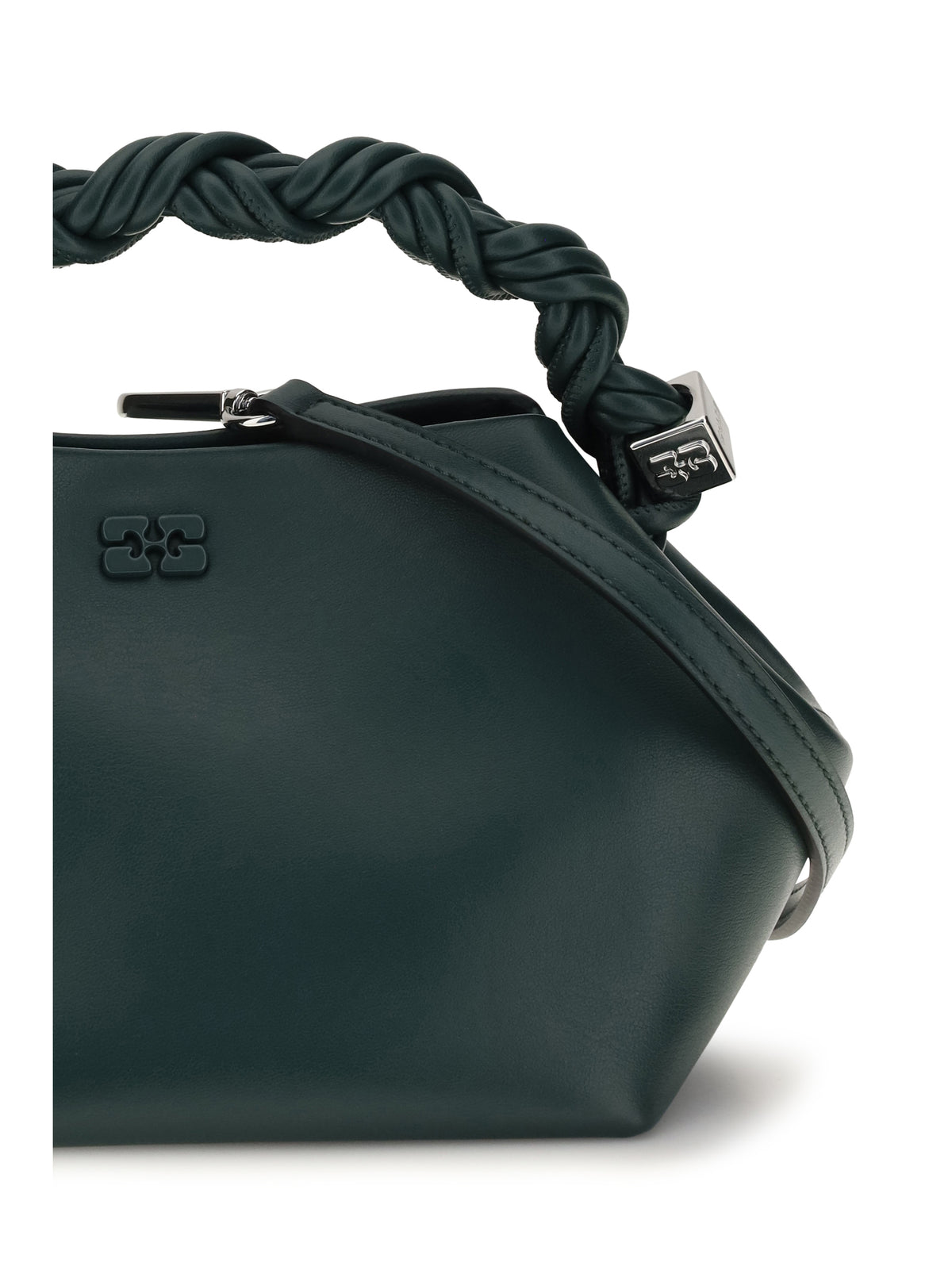 Ganni Small Bou leather Handbag - Dark Green