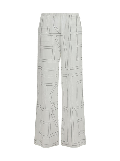 Toteme Monogram Pants - White/Black