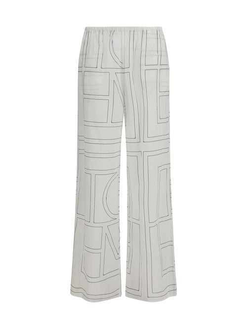 Toteme Monogram Pants - White/Black