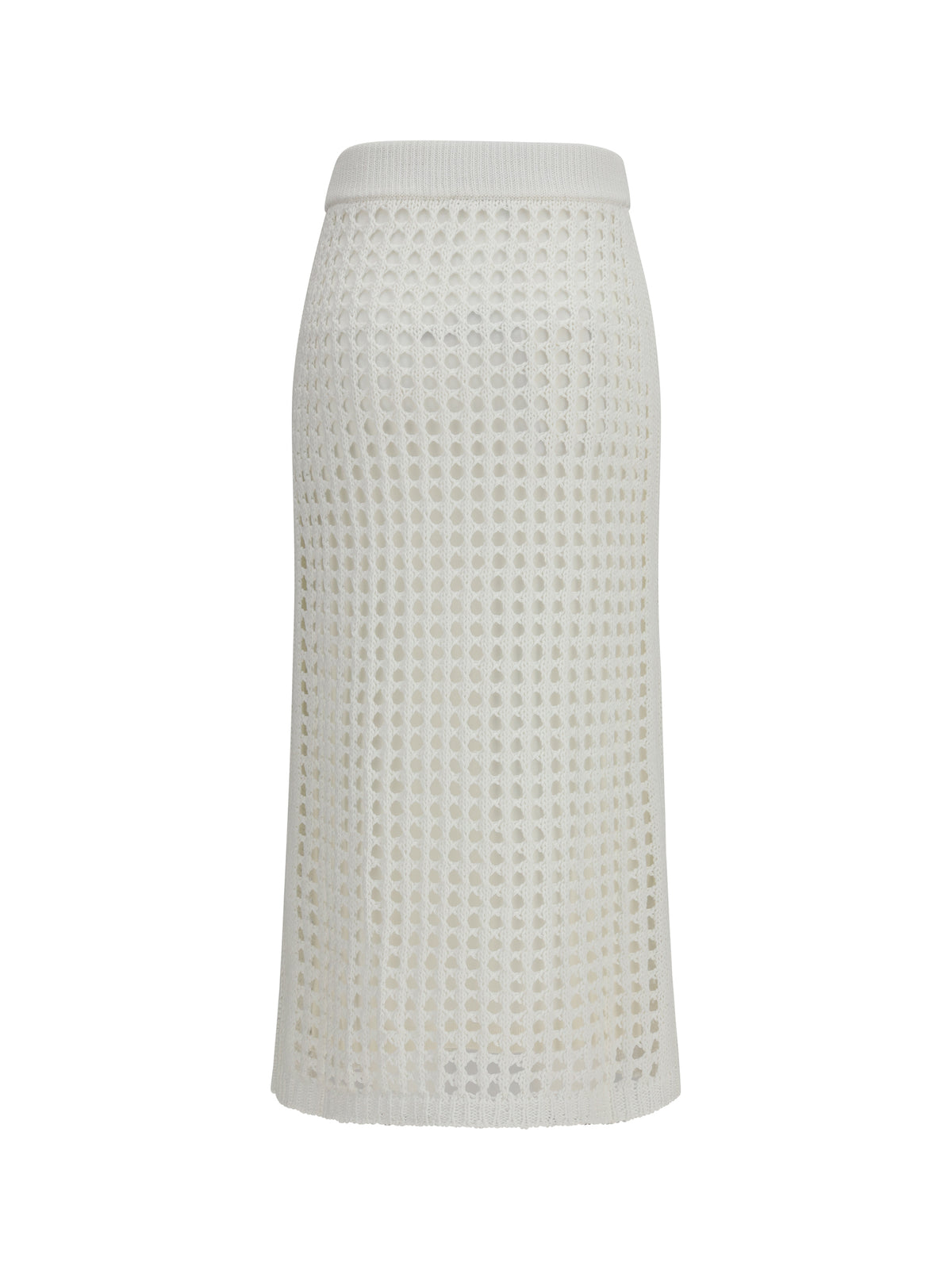 Max Mara Pure Cotton mesh Skirt - White Ottico