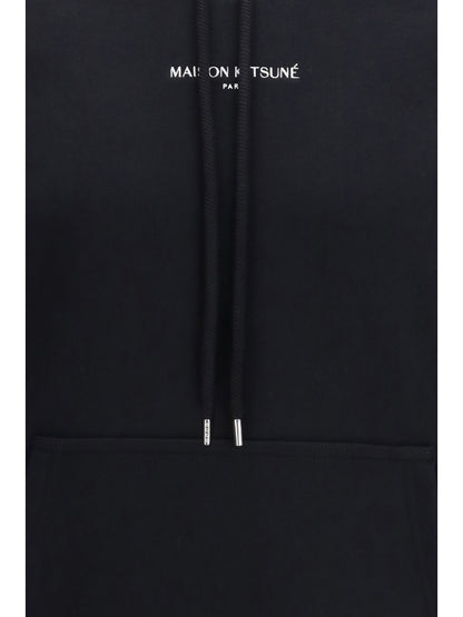 Maison Kitsuné Cotton Sweatshirt with embroidered logo - Black