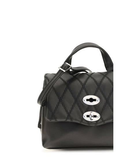 Zanellato Mini Postina Tramè leather Top Handle Bag - Black Riso Venere