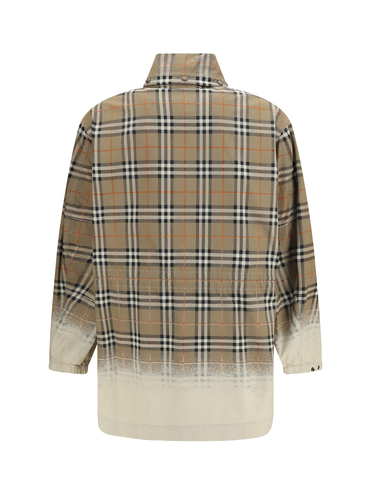 Burberry Gabardine Parka with faded Check print - Taupe
