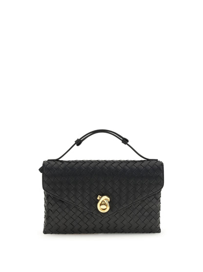 Bottega Veneta Knot Lock Shoulder Bag - Black-M Brass