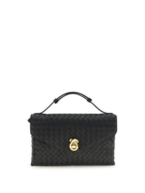 Bottega Veneta Knot Lock Shoulder Bag - Black-M Brass