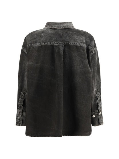 The Attico Denim Shirt - Black/White