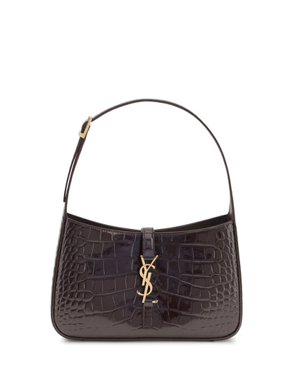 SAINT LAURENT 5 À 7 Shoulder Bag in crocodile-embossed patent leather