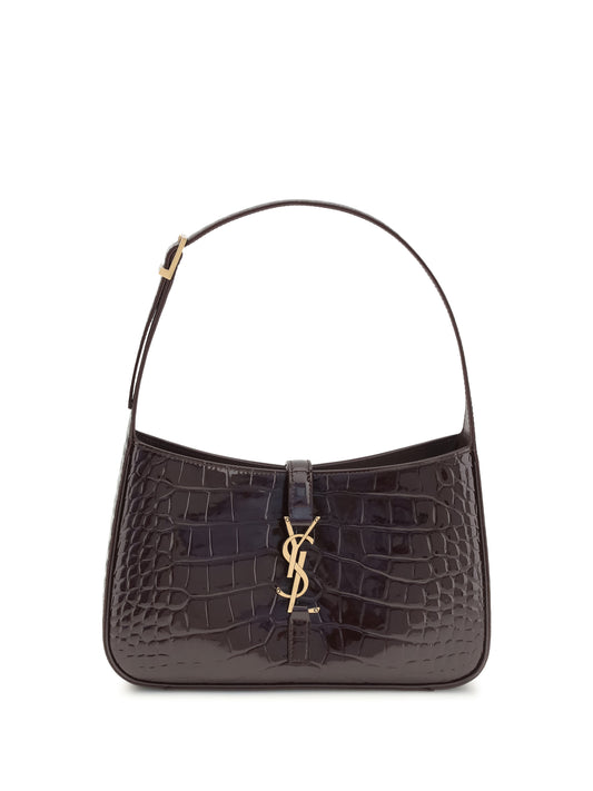 SAINT LAURENT 5 À 7 Shoulder Bag in crocodile-embossed patent leather