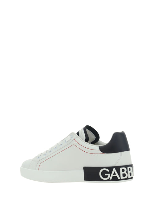 Dolce & Gabbana Leather Sneakers - White/Black