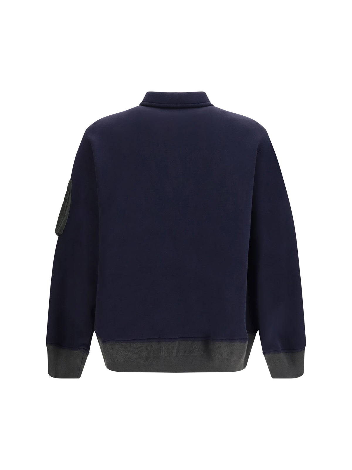 Sacai Terry cloth zip Polo - Navy×D/Khaki