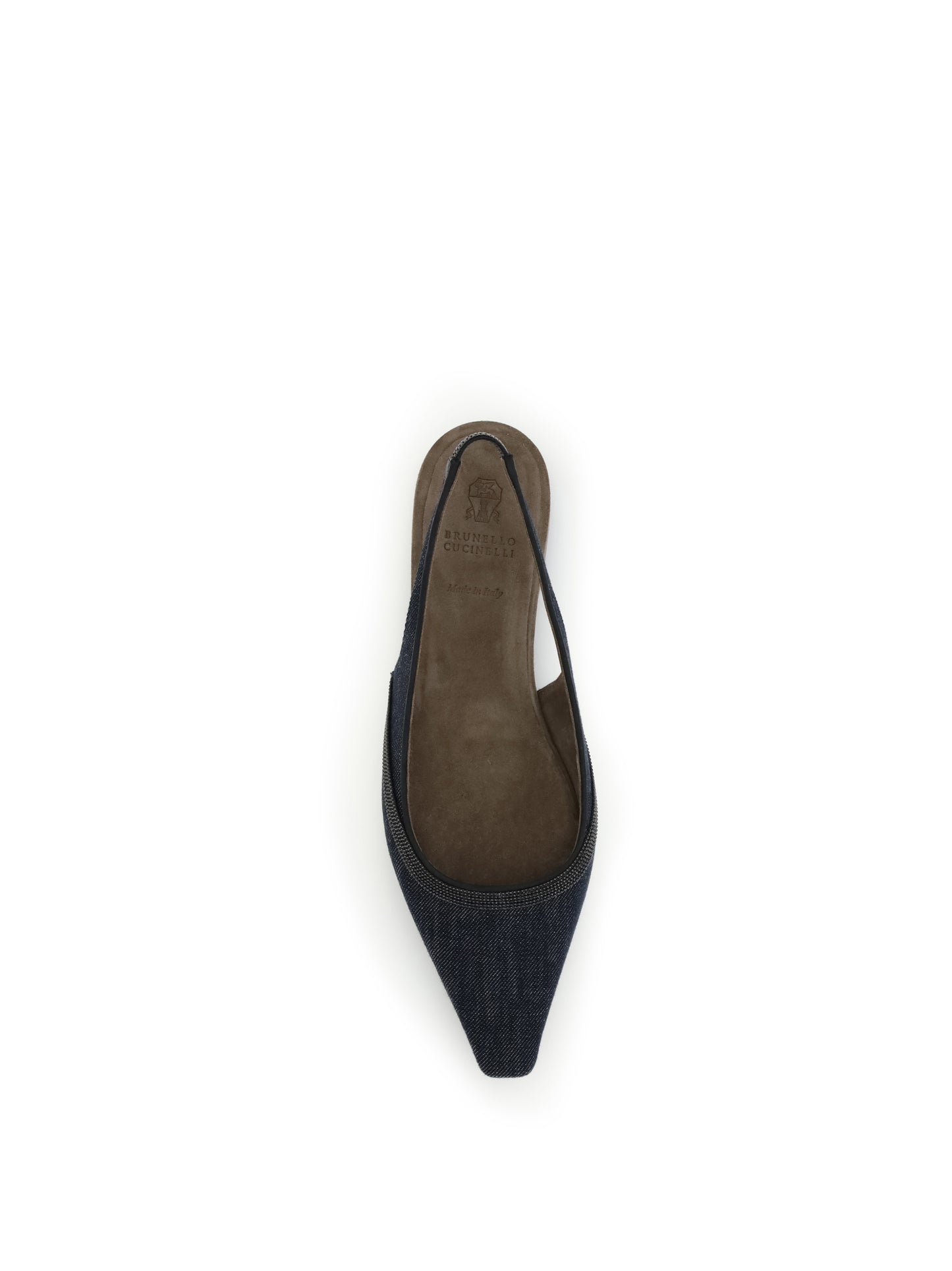 BRUNELLO CUCINELLI Denim slingback Ballerinas
