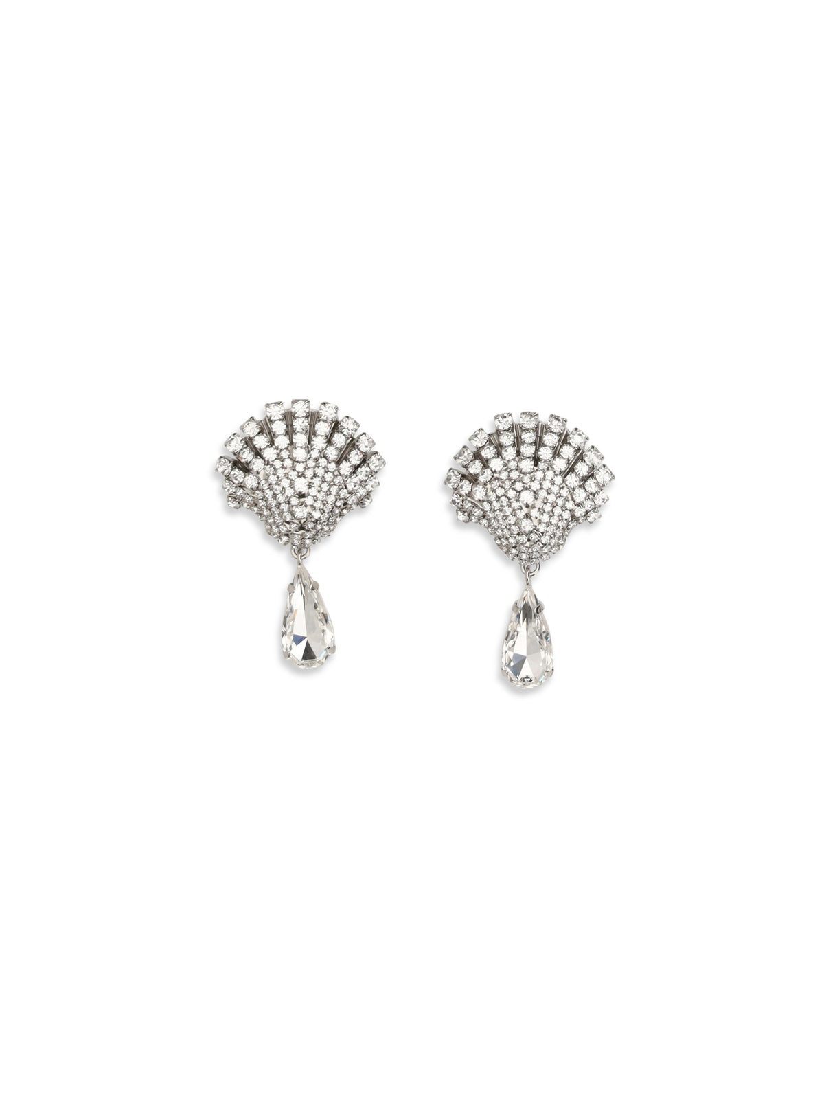 Alessandra Rich Crystal drop Earrings - Cry Silver