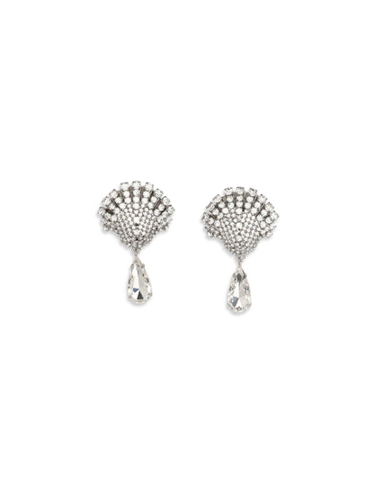 Alessandra Rich Crystal drop Earrings - Cry Silver