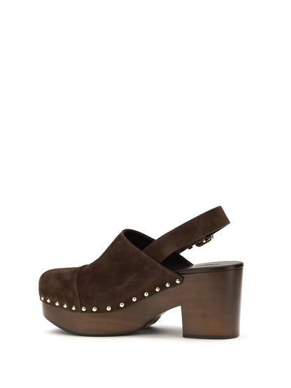 CHLOÉ Jeannette wedge Clogs in glossy calfskin