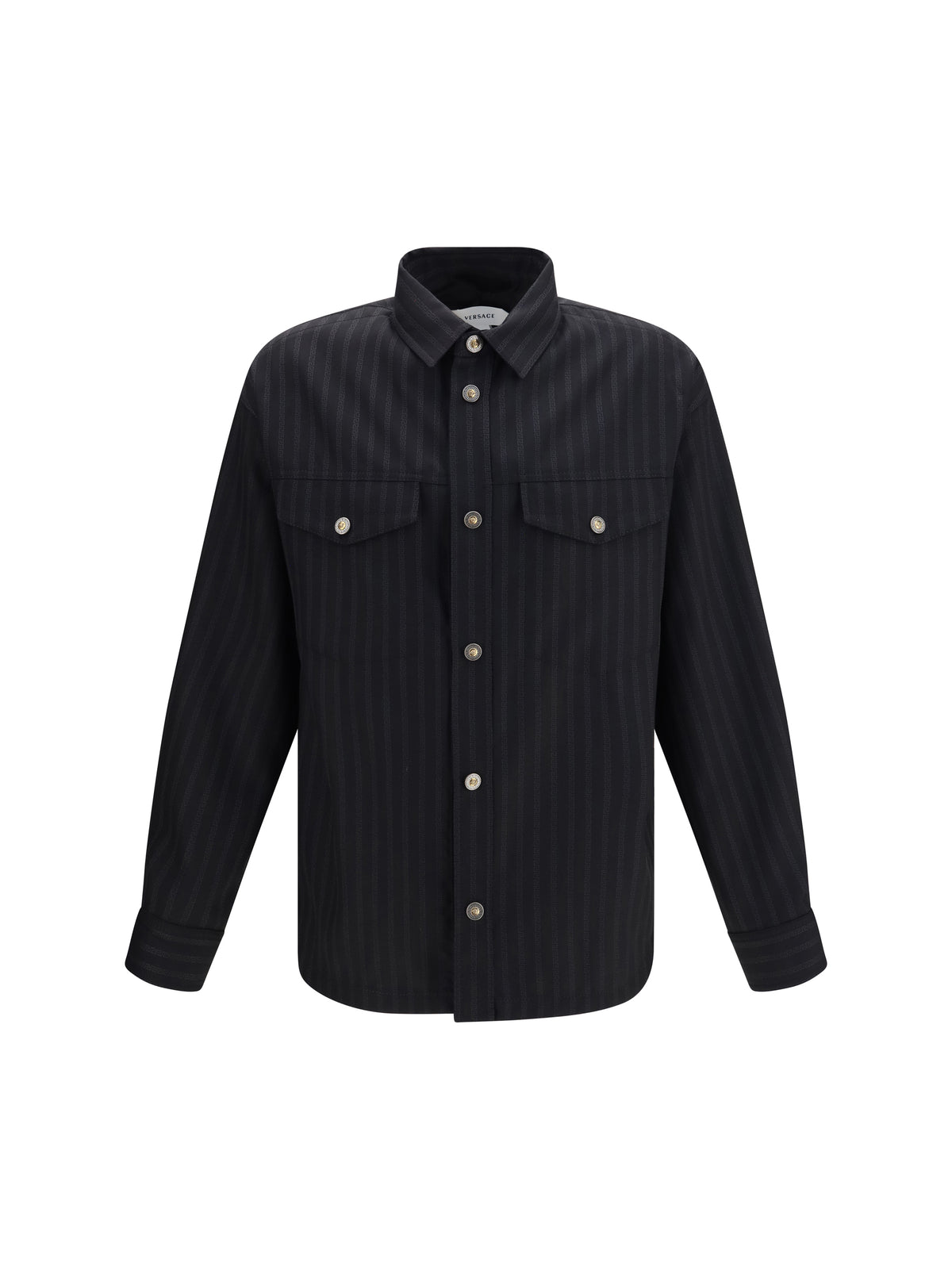 Versace Greca Monogram jacquard wool Shirt - Black