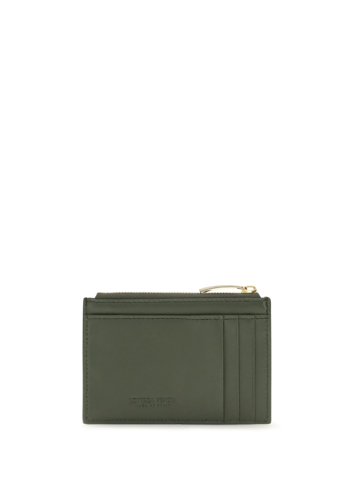 Bottega Veneta Intrecciato zip Cardholder - Green Tweed-Gold