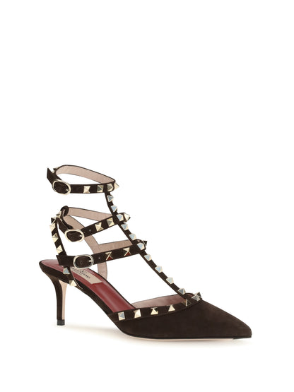 Valentino Garavani Rockstud suede Pumps - Ebony Brown